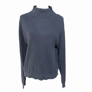 VTG Pendleton Black Mock Neck Knit Cotton Sweater USA Minimalist M